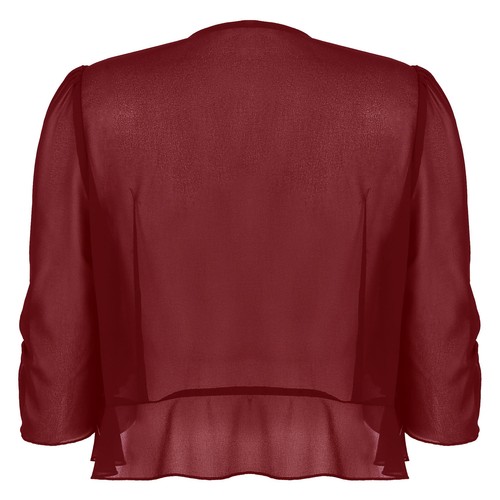 Lady Open Front Chiffon Cardigan See-through Bolero Shrug Crop Top Evening Party - Picture 35 of 466