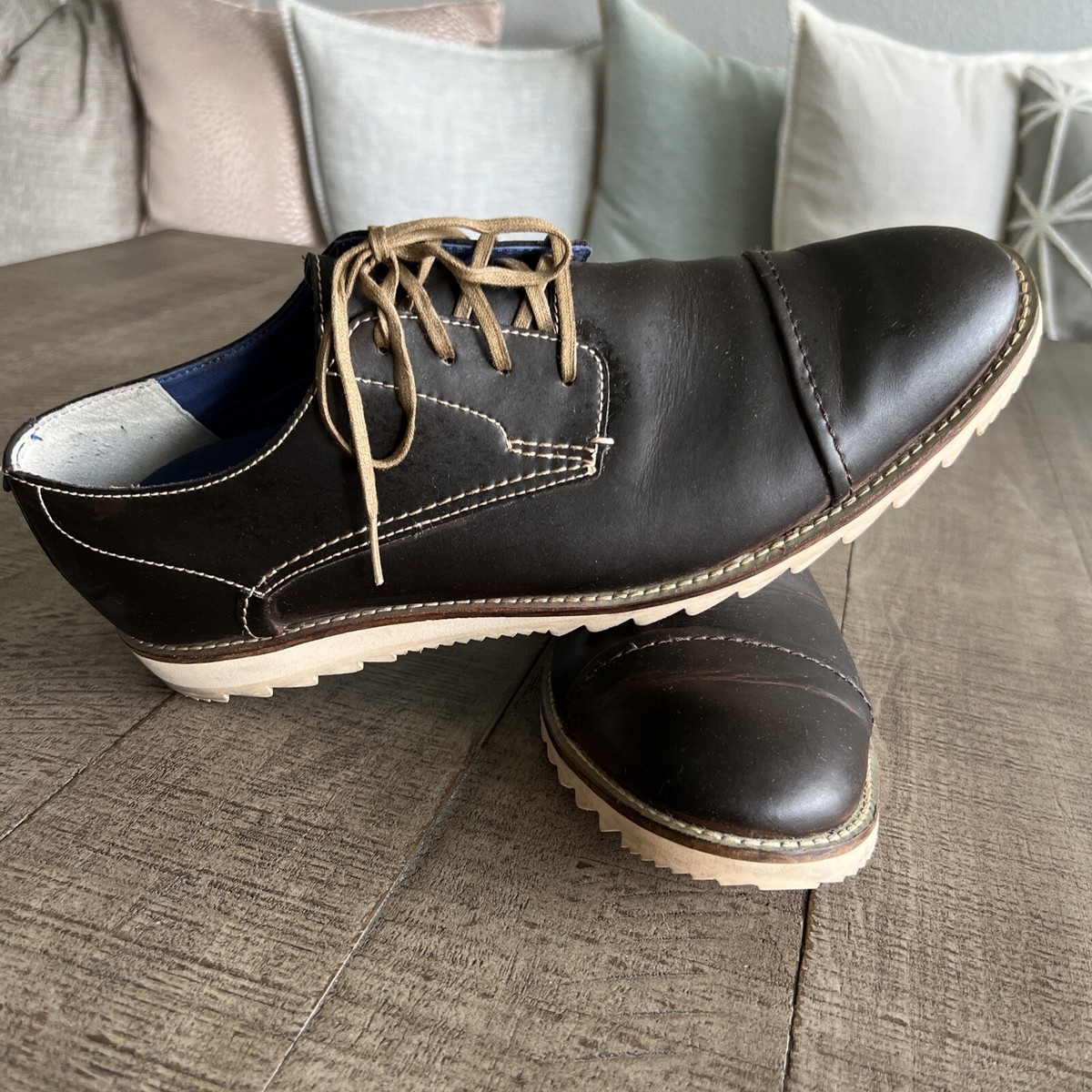 Mark Nason Mens Brown Leather Oxfords Size 13 Men main image 3