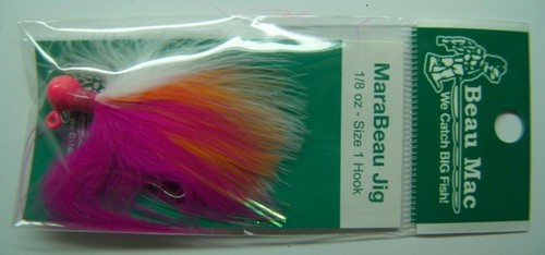 Beau-Mac Marabou Salmon Steelhead Jig H Pink White Peach 1/8oz Fishing Lure NEW - Bild 4 von 5