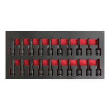 20 PCS 1/2" Drive Impact Hex Driver Set SAE/Metric Size Cr-Mo Steel Socket