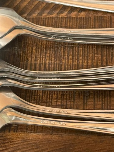 Oneida USA Gala Impulse Stainless Glossy Soup Spoons Vintage set of 8 - Picture 10 of 10