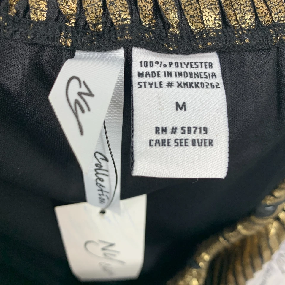 NY Collection Skirt Womens Size Medium Gold Metallic Pleated Pull On Midi NWT - Image 3 of 4