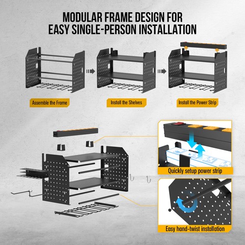 Power Tool Organizer Wall Mount with 8-Outlet Power Strip,Thickened load type - Picture 8 of 24