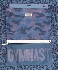 Justice camo/gymnastic drawstring bag brand new