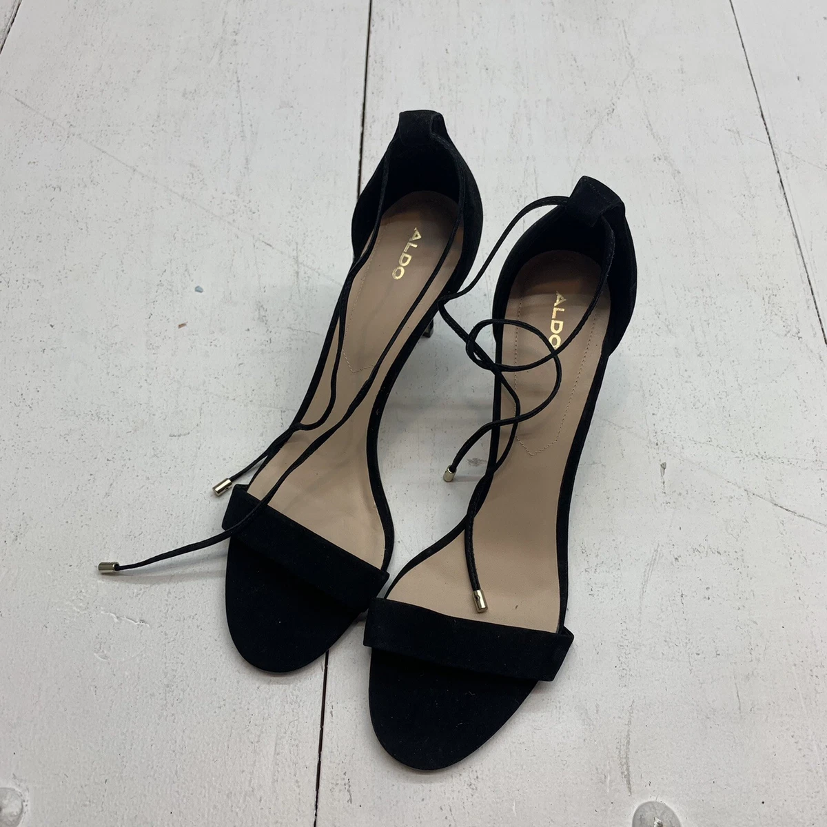 Aldo womens Black Lace Up Heels Size 10 eBay