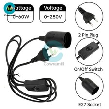 E27 Light Bulb Socket Extension Cable Switch Lamp Holder Power Cord Plug Adapter