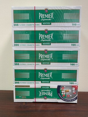Premier Supermatic 100mm Menthol Cigarette Tubes 5-Boxes RYO~Ships in Box
