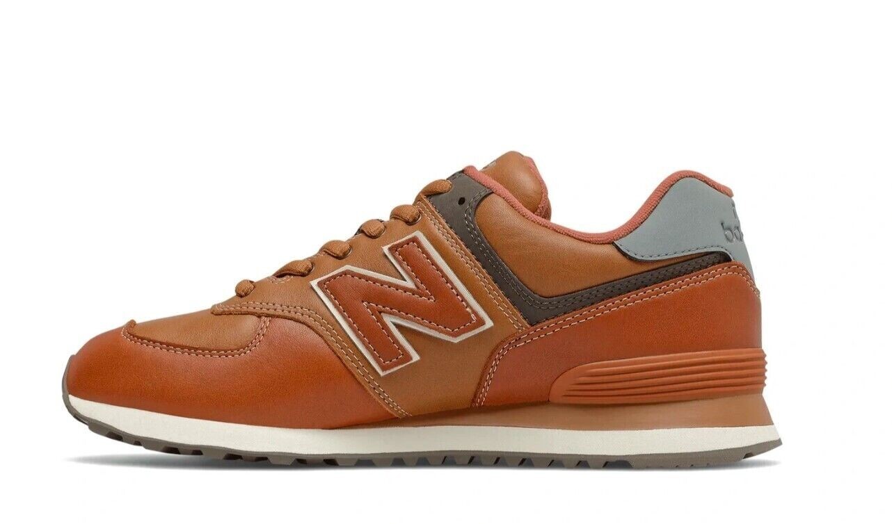ML574OMA New Balance Herren Braunes Leder Sneakers Niedrig Top  