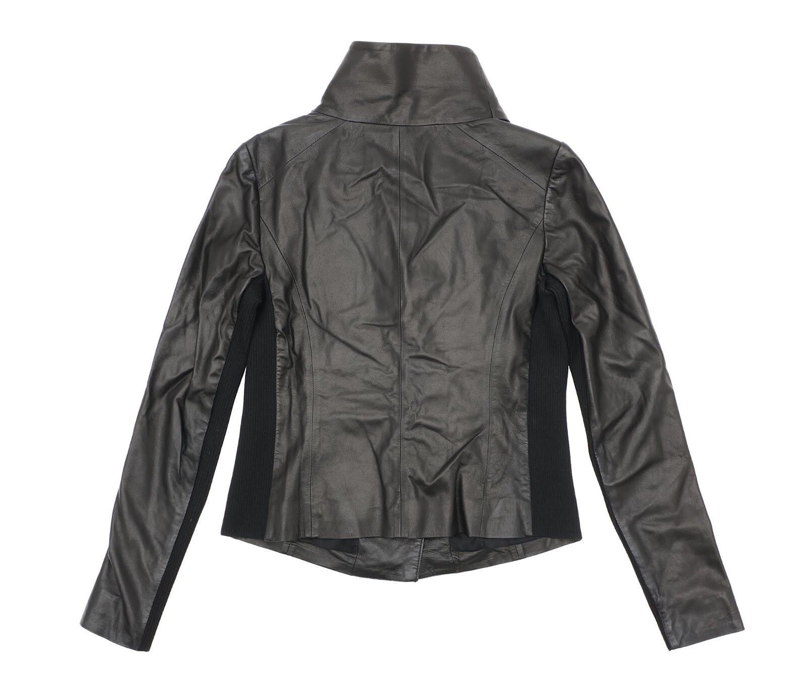 Signature L142314 Womens Black Leather Jacket Size S