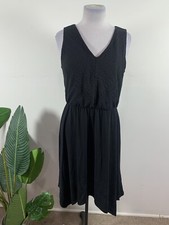 Adrianna Papell WOMENS Solid Black V Neck Sleeveless Dress, Size S