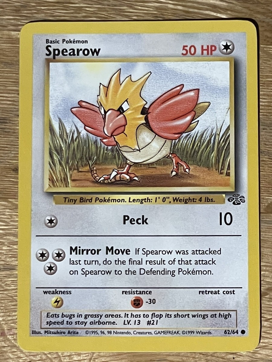 1995, 96, 98 base set Pokmon card Spearow #21 62/64 | eBay