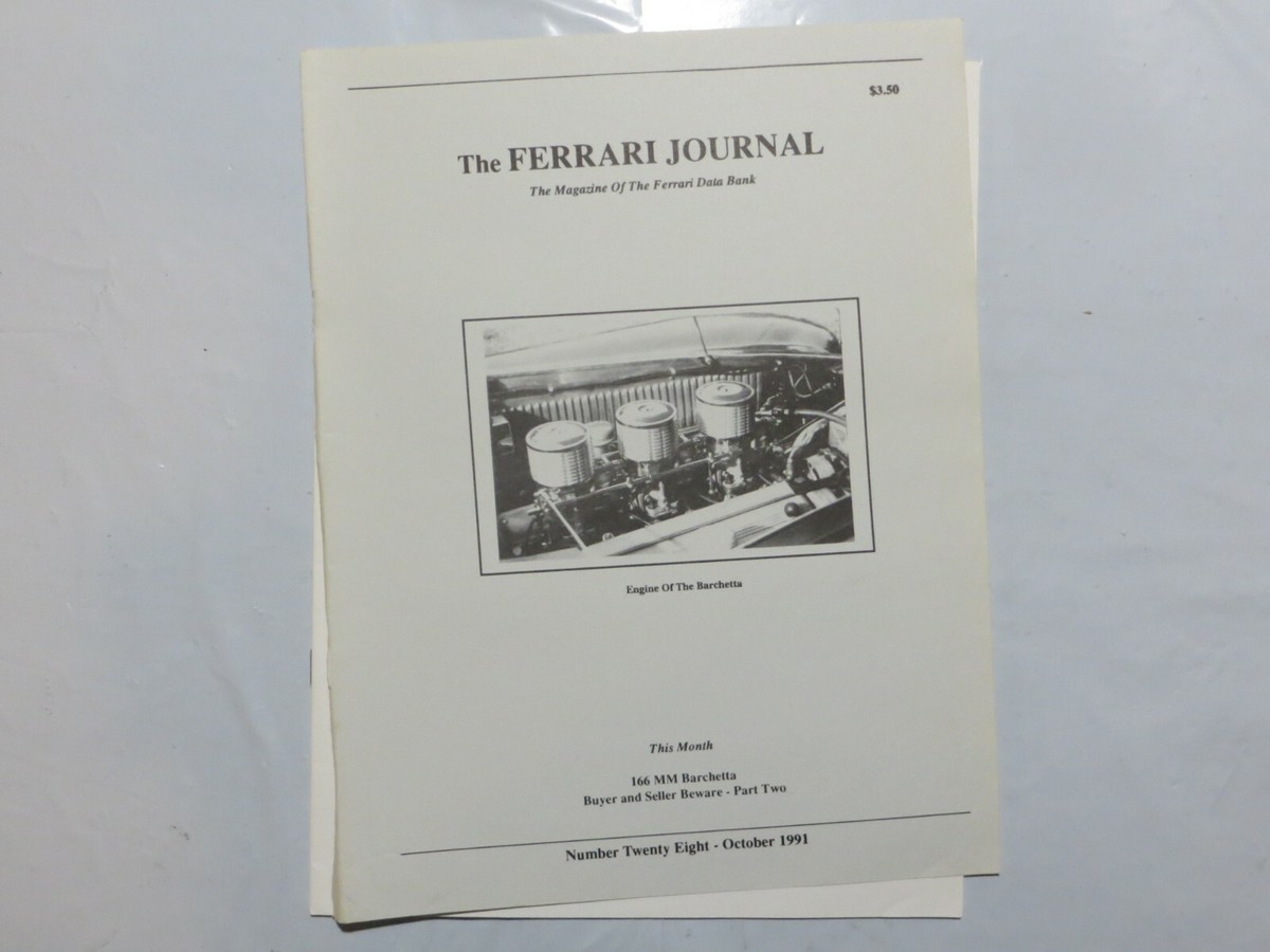 Ferrari Journal Data Bank #28 October 1991 Engine of the Barchetta