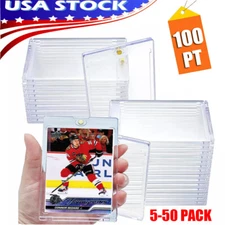 5-50 Pack Magnetic Trading Sport Card Holder 100PT One-Touch UV Protection Cases
