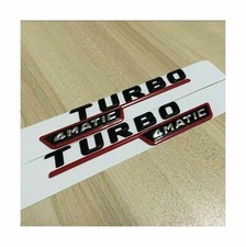 2x New Blackred Turbo 4 Matic Fender Badge Side Decal A.m.g Decal