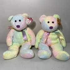TY Beanie Buddy - GROOVY Bear Nursery Gender Reveal 1999 14" (lot 2)