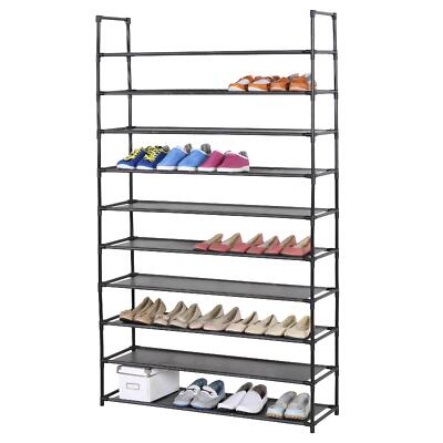 Stoff Schuhregal in schwarz Platz für 40 Paar Schuhe Stecksystem 100x175 cm