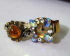 Lot of 2 Fashion Jewelry Rings - Topaz Adjustable & Watch Ring