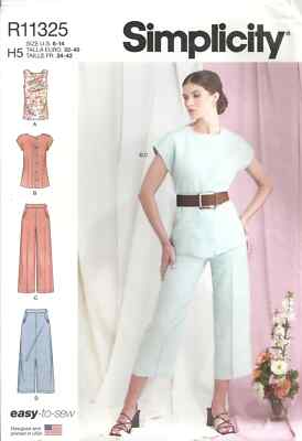 SIMPLICITY R11325 MISSES 6-14 TOP, JACKET, PANTS SEWING PATTERN