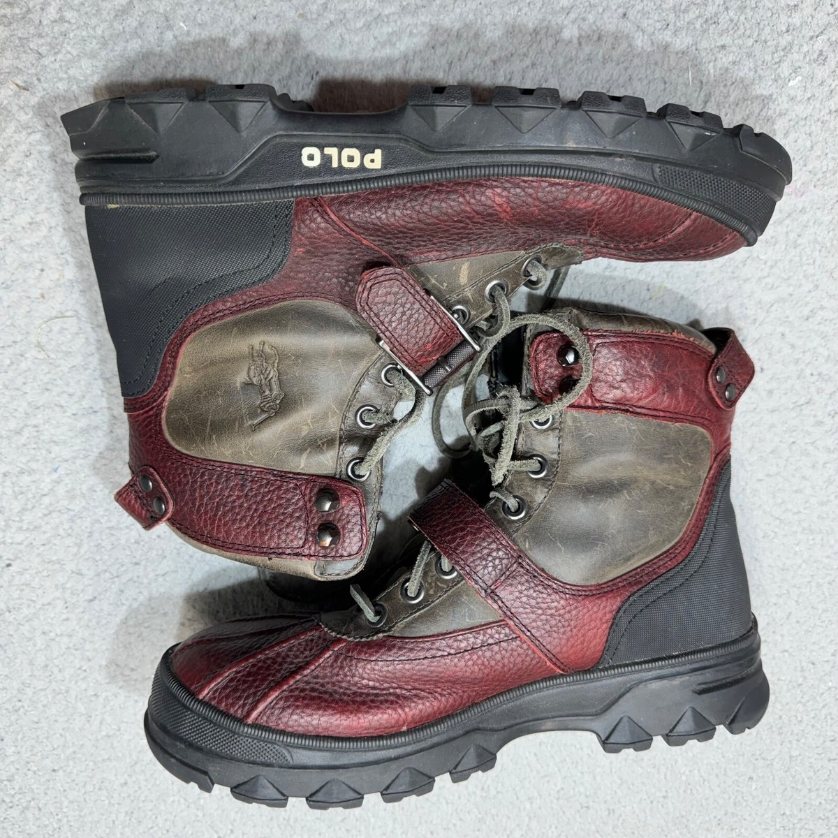 Polo Ralph Lauren Boots Men 9.5 Red Leather Duck Huntswood Polo Ralph Lauren Boots Men 9.5 Red Leather Duck Huntswood
