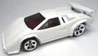 1987 HOT WHEELS LAMBORGHINI COUNTACH WHITE 1:64 DIECAST 2 3/4" CAR RED INTERIOR