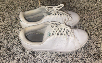 Adidas Stan Smith Lifestyle Lace Up Sneakers Leather All White Men 7.5 Women 9
