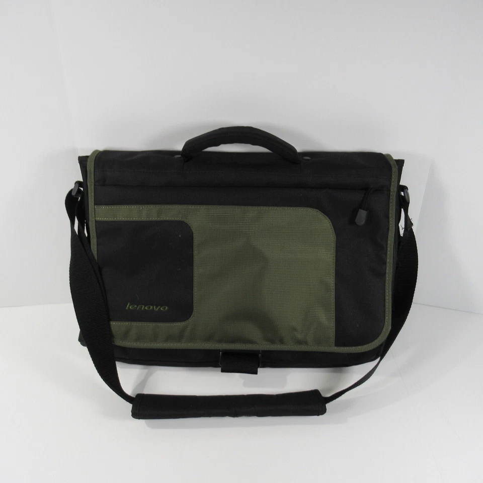 Lenovo Laptop Shoulder Bag 41U253 Many Compartments Black/Olive Green - Image 2 of 4