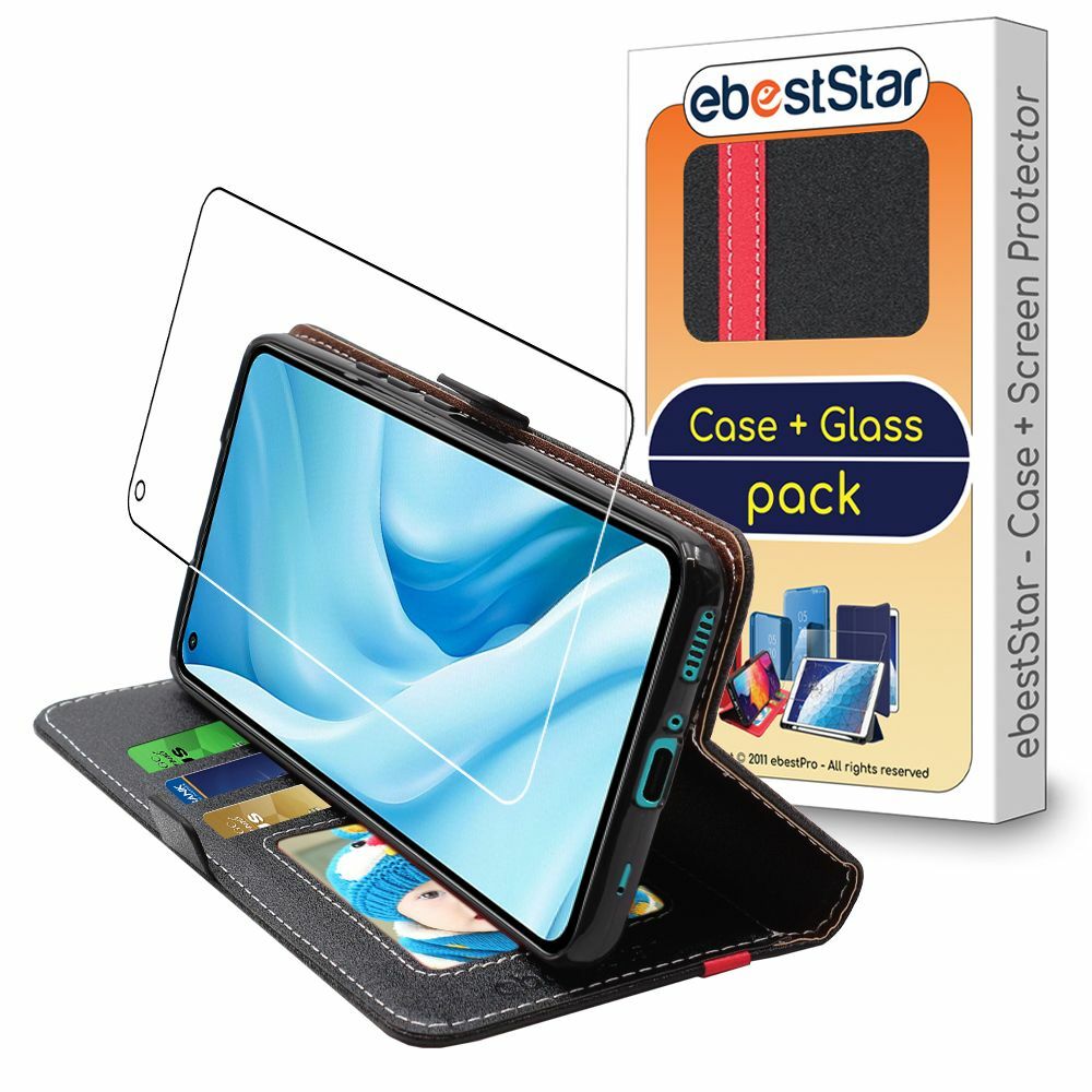 Cover Xiaomi Mi 11 Lite, Mi 11 Lite 5G, NE Portafoglio Libro + Vetro Temperato