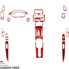 37pcs Red Carbon Fiber Kits Full Interior Trim For Acura Integra Coupe 1994-2001