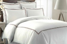 Set piumone KING doppio midollo 600 TC 3 pezzi collezione italiana bianco/moka