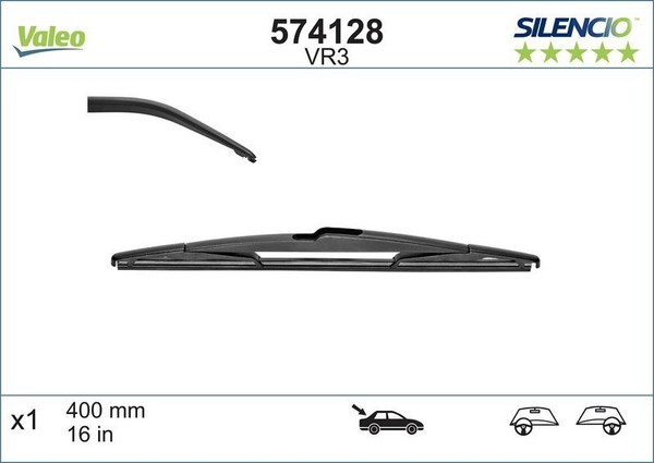 Valeo 574128 Wischblatt Hinten FüR Chrysler CitroËN Dacia Passend FüR Fiat-image