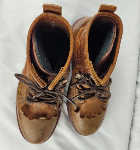 Bonanza Safety Work Boots Mens 6.5 Brown Leather Oil Resistant Steel Toe Lace Up - Picture 7 of 20