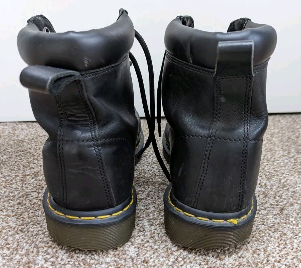 Dr Martens Mens Size 10 Black Leather Air Cushion Sole Boots eBay