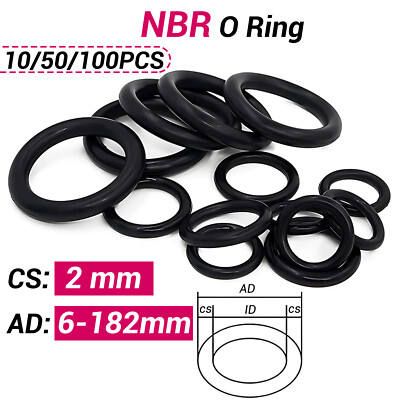 O Ring 6-182 mm Schnurstärke 2mm NBR Dichtungsring Dichtring O-Ring Gummiring