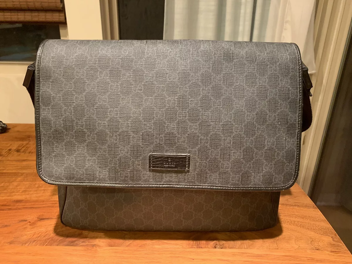 Gucci Messenger Bag Gg Gussissima in Black Canvas and Leather 