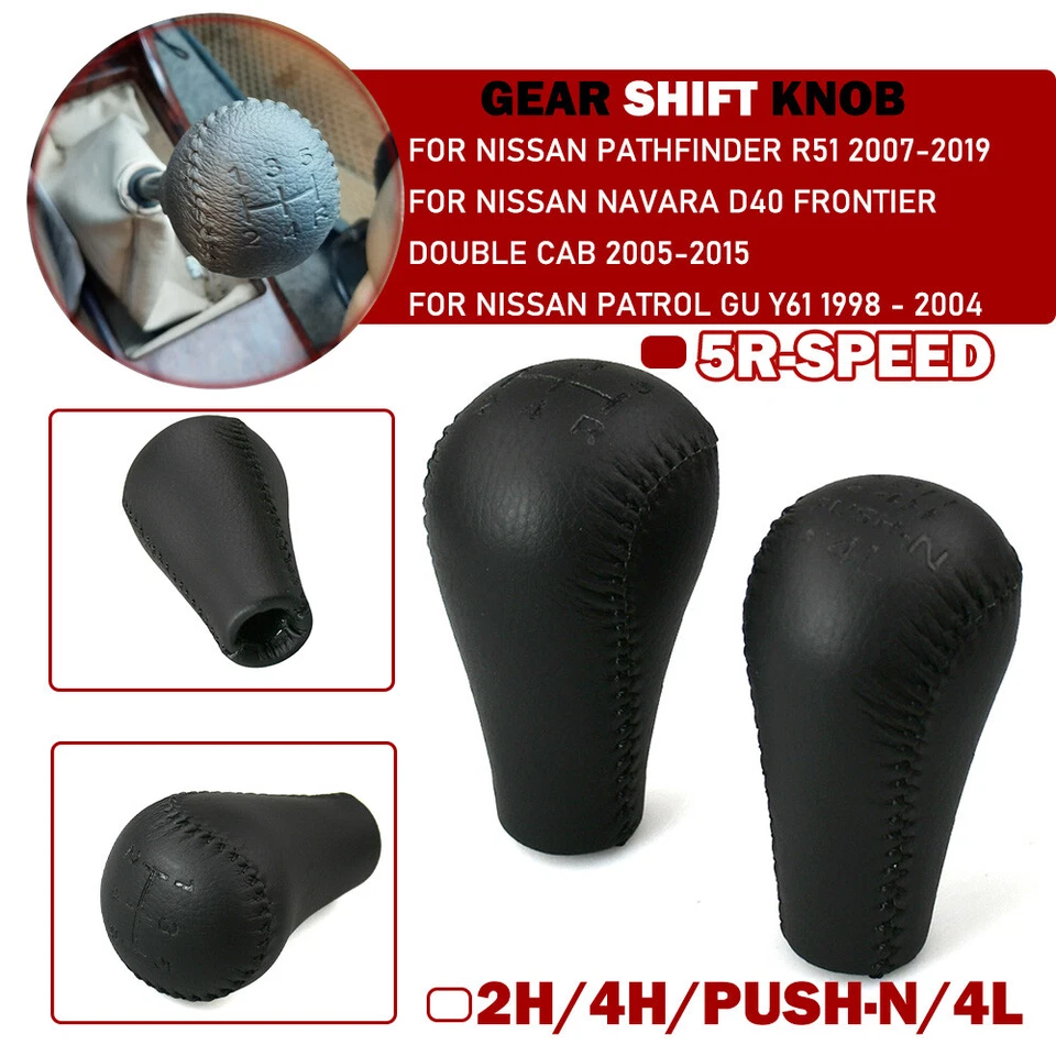 Caja de transferencia negra y perilla de cambio de marchas para Nissan Pathfinder 2007-2019 Foto 4 de 4