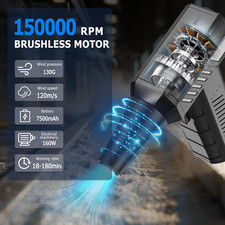 Compressed Air Duster -Mini Blower Turbo Fan,150000Rpm Cordless Electric Air ...
