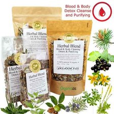 Organic Tea Blend with 10 Herbs for Body & Blood Detox, Cleanse and Purifying