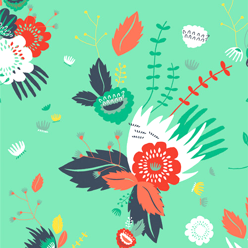 Flight Path Odessa Bloomeria Mint 66800 Art Gallery Fabrics by the half yard - Picture 1 of 9