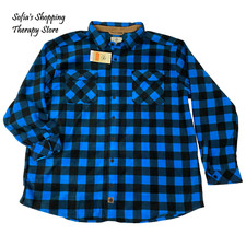 Leggendaria Whitetails Uomo Taglia 4XT Navigatore Flanella Pile Giacca Camicia Blu