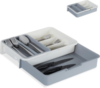 Besteckkasten, Ausziehbar, 7 FäCher, FüR Besteck & KüChenutensilien, Kunststoff,