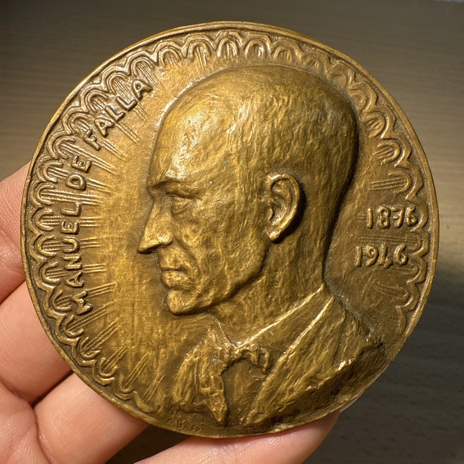 Médaille Musique De Manuel De Falla Compositeur En Bronze