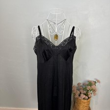 Stunning vintage black lace slip dress