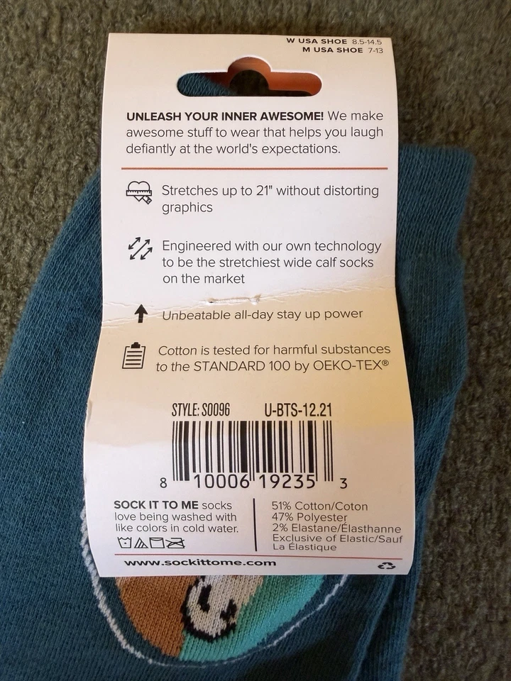 Lote de 2 calcetines hasta la rodilla de pantorrilla ancha Sock It To Me libros de caballos café nuevos con etiquetas Foto 4 de 4
