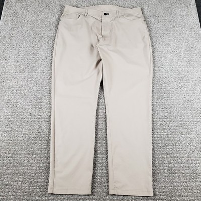 Public Rec Pants Mens 38x32 Tan 5-Pocket Performance Stretch Travel Office Golf