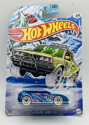 #ad Hot Wheels Subaru WRX STI Blue Holiday Winter Damaged Package $2.99