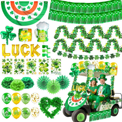 43Pcs St. Patrick'S Day Golf Cart Decorations Kit, Bulk Parade Car Decorations w