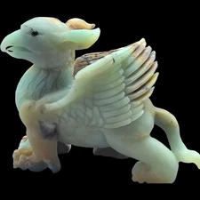 Amazonite Hand Carved Griffin Statue Hope Stone Spiritual Power Home Altar Art.