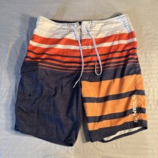 O'Neill Men's Board Shorts, Size 34, Striped Swim Trunks