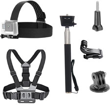 3 in 1 Universal Action Camera Accessories Kit - Head Strap Mount/Chest Harne...