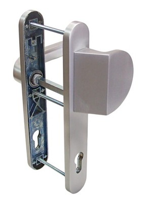 Schmalrahmen Türdrücker SRG 1616 Alu EV1 PZ 92mm Kn/Dr Wechselgarnitur